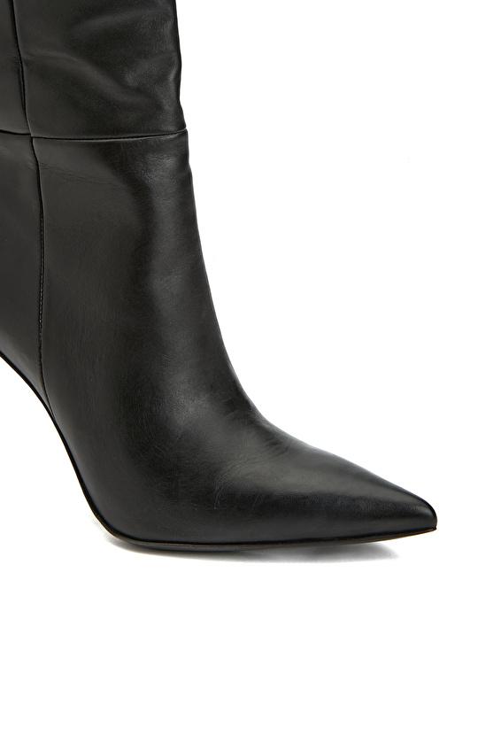 George Hogg for NetWork Siyah Kroko Desenli Kadın Deri Çizme