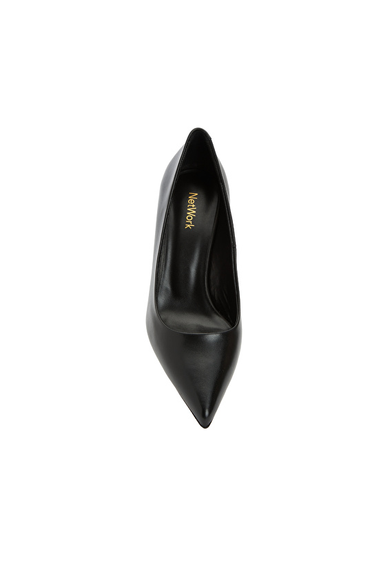 Siyah Kadın Deri Topuklu Ayakkabı