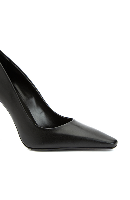 Siyah Kadın Deri Topuklu Ayakkabı