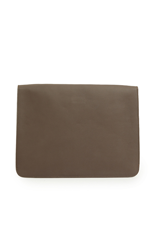 Kahverengi Kadın Deri Clutch Çanta