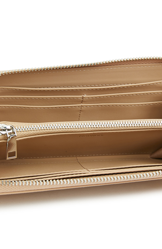 Bej Kadın Suni Deri Cüzdan