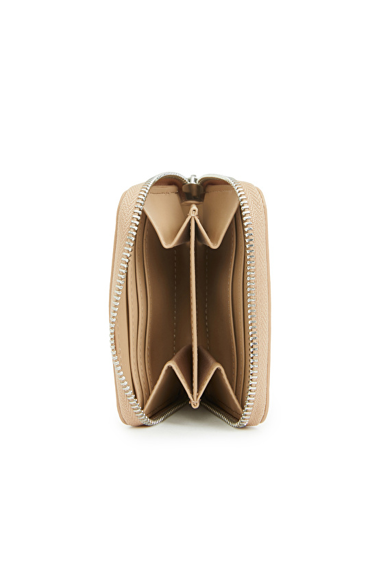 Bej Kadın Suni Deri Cüzdan