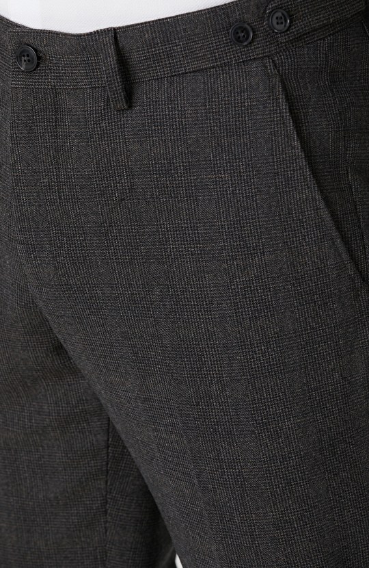 Kahverengi Kemer Detaylı Yün Pantolon