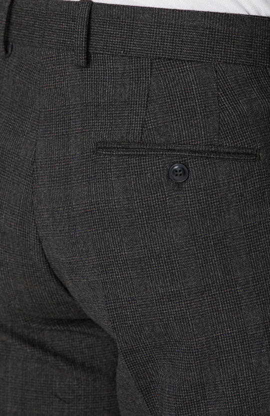 Kahverengi Kemer Detaylı Yün Pantolon