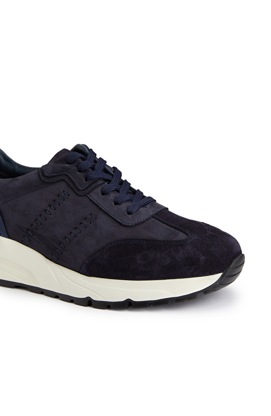 Lacivert Süet Garnili Erkek Sneaker