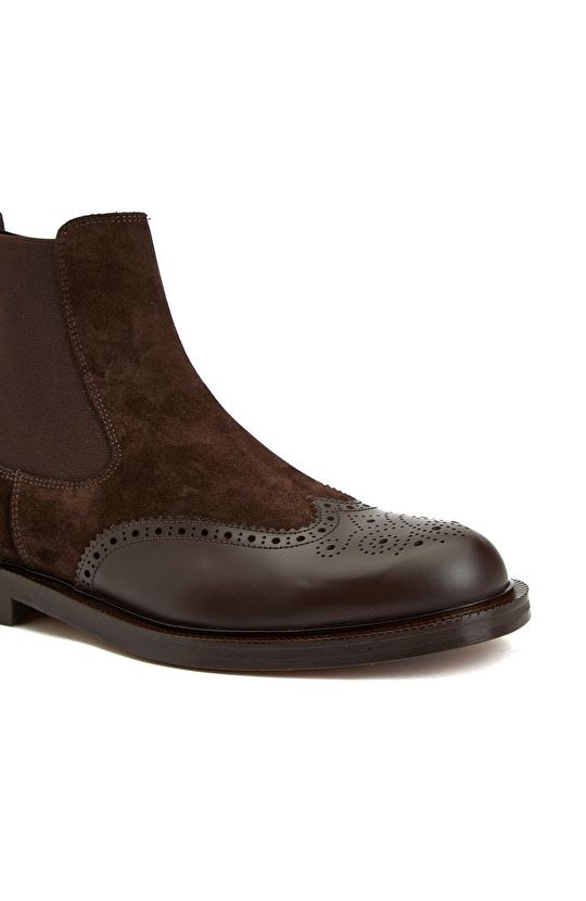 Kahverengi Erkek Deri Süet Chelsea Bot