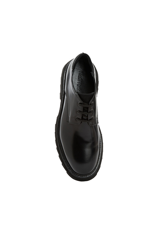 Siyah Erkek Açma Deri Ayakkabı