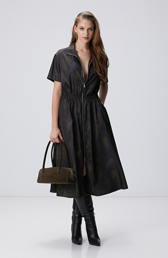 Haki Kadın Süet Çanta