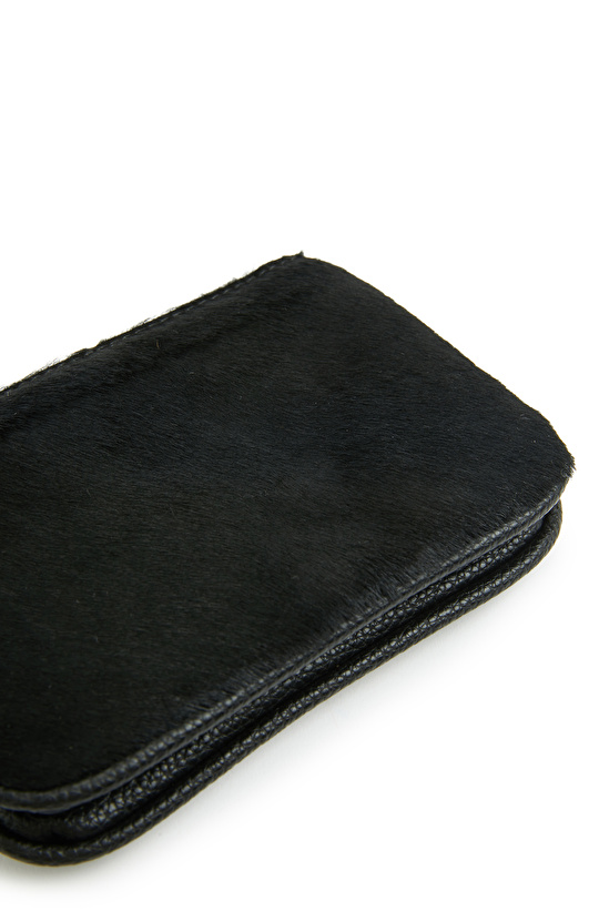 Siyah Tay Tüylü Kadın Cüzdan