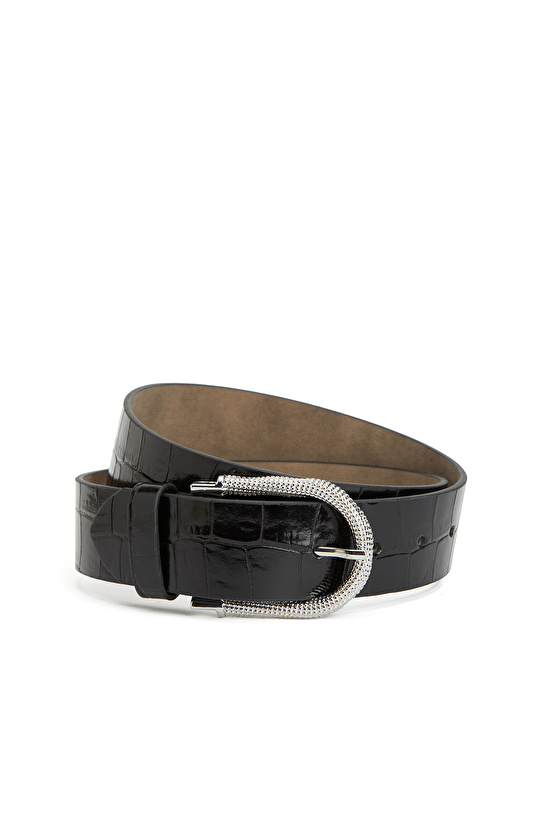 Siyah Kadın Deri Kemer