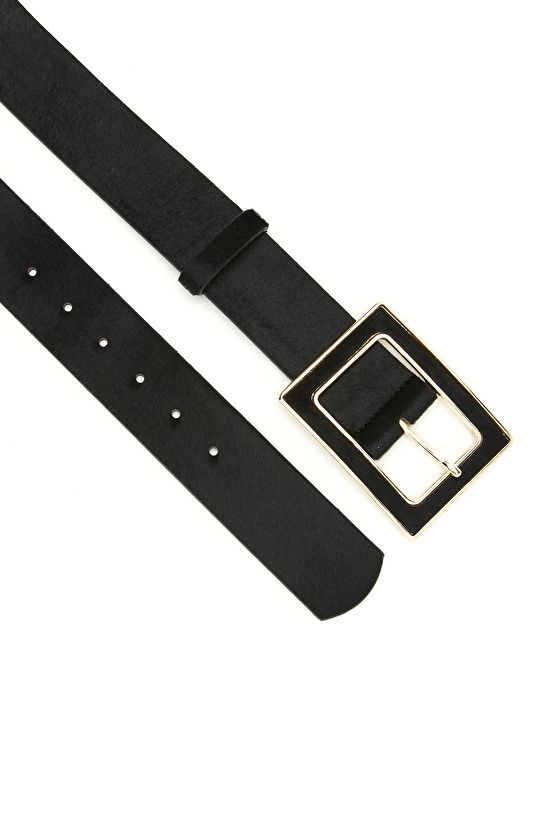 Siyah Kadın Deri Kemer