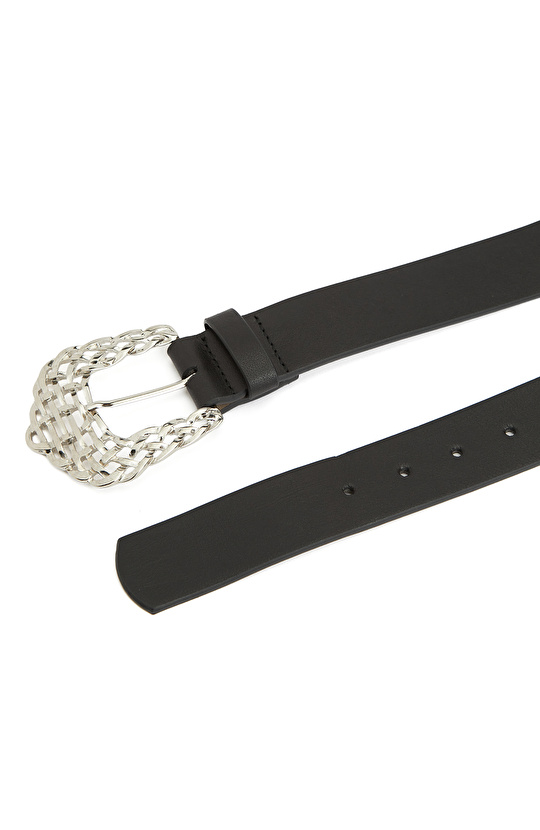 Siyah Kadın Deri Kemer