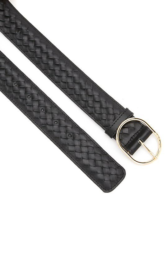 Siyah Kadın Deri Kemer