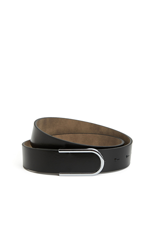 Siyah Kadın Deri Kemer