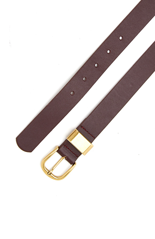 Bordo Kadın Deri Kemer