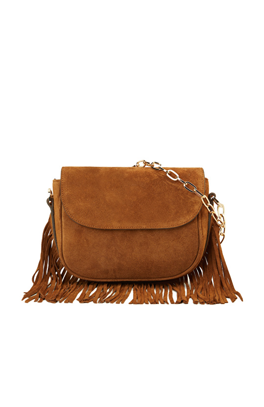 Taba Püsküllü Kadın Süet Çanta Taba Püsküllü Kadın Süet Çanta