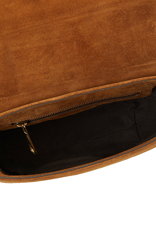 Taba Püsküllü Kadın Süet Çanta