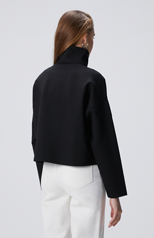 Siyah Patchli Sweatshirt