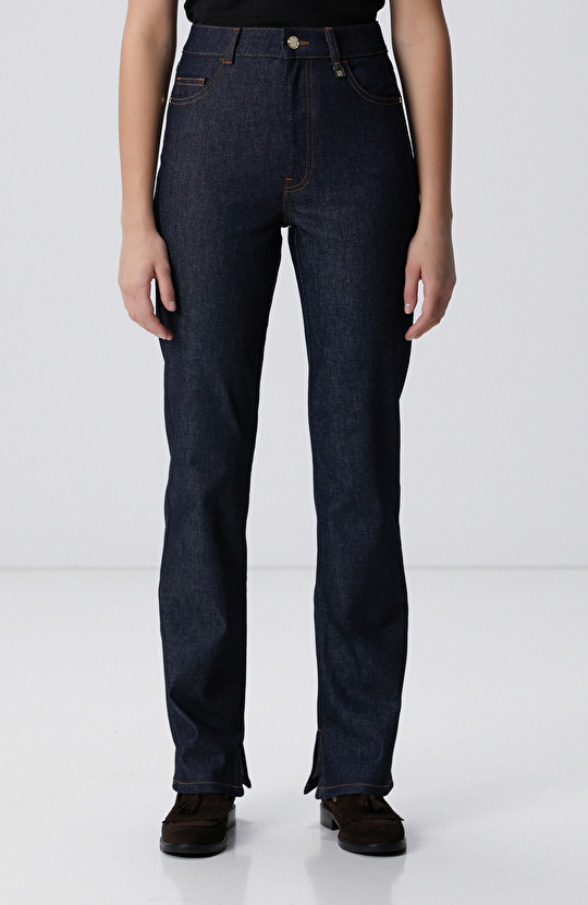 Lacivert Bootcut Denim Pantolon