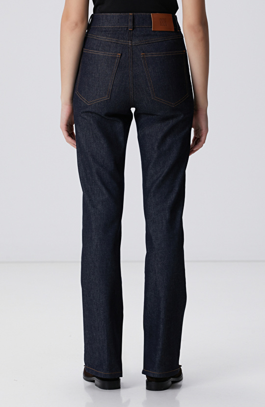 Lacivert Bootcut Denim Pantolon