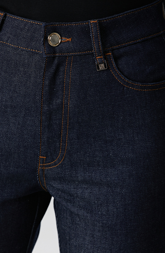 Lacivert Bootcut Denim Pantolon