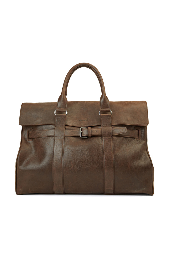 Kahverengi Erkek Deri Seyahat Çantası
