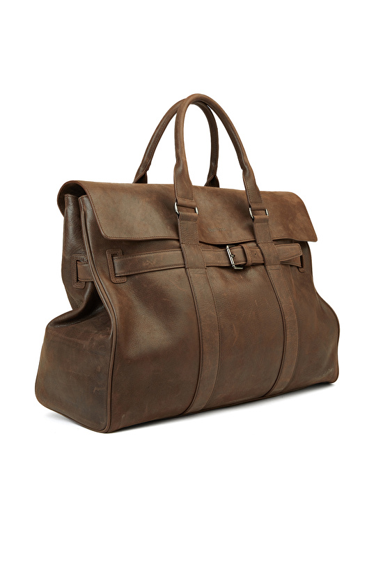 Kahverengi Erkek Deri Seyahat Çantası