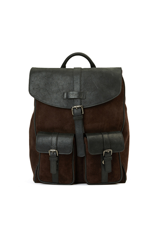 Kahverengi Erkek Süet Sırt Çantası