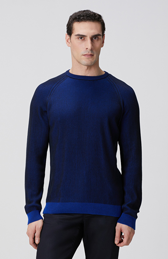 Lacivert Fitilli Kazak