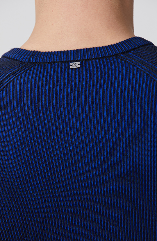 Lacivert Fitilli Kazak