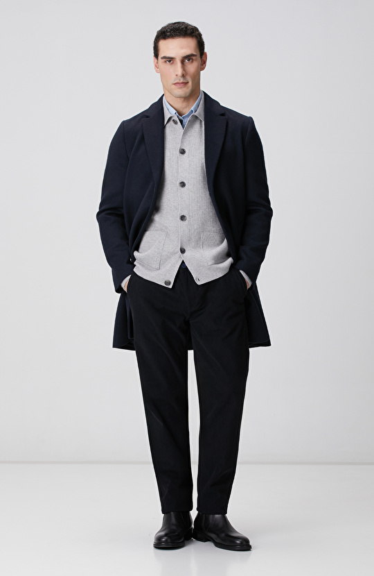 Lacivert Kadife Fitilli Jogger Pantolon