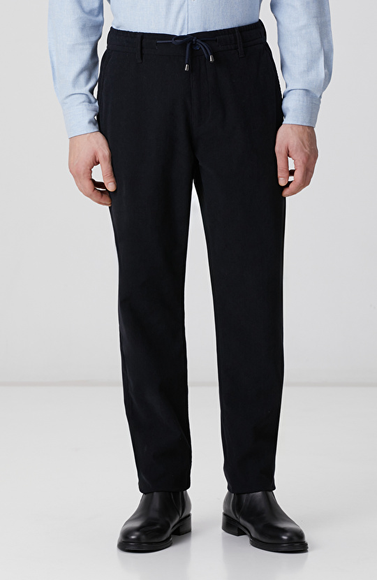 Lacivert Kadife Fitilli Jogger Pantolon