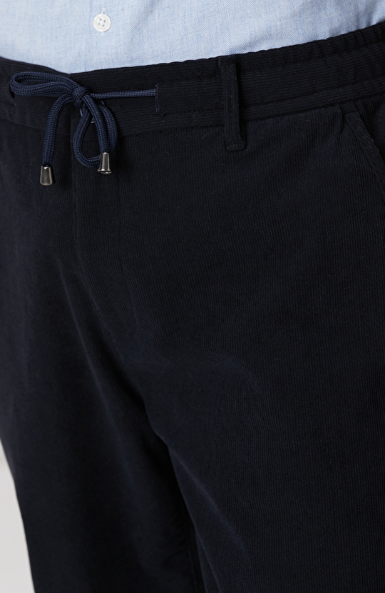 Lacivert Kadife Fitilli Jogger Pantolon