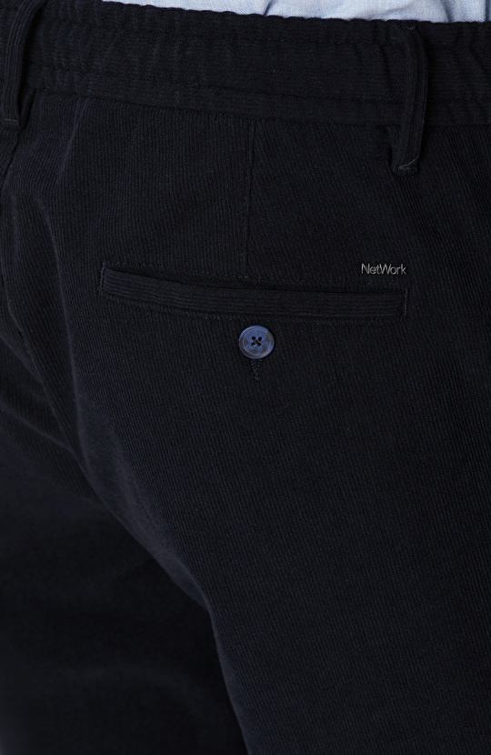 Lacivert Kadife Fitilli Jogger Pantolon