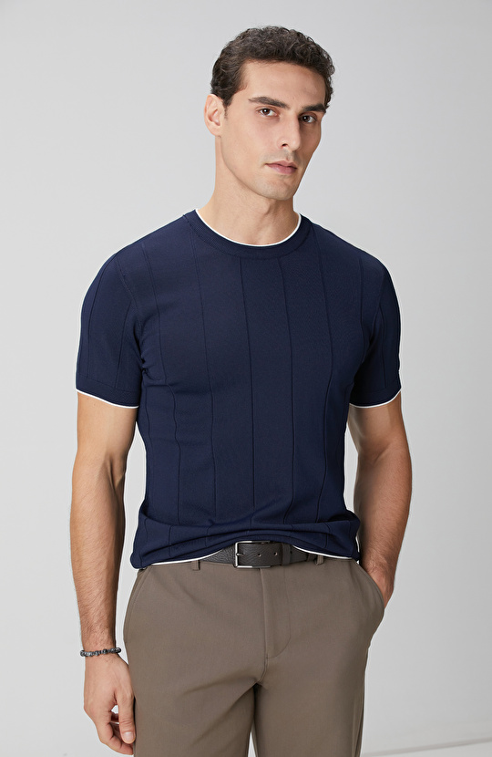 Lacivert Triko Kazak