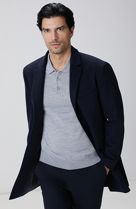 Limited Lacivert Kaşmir Palto