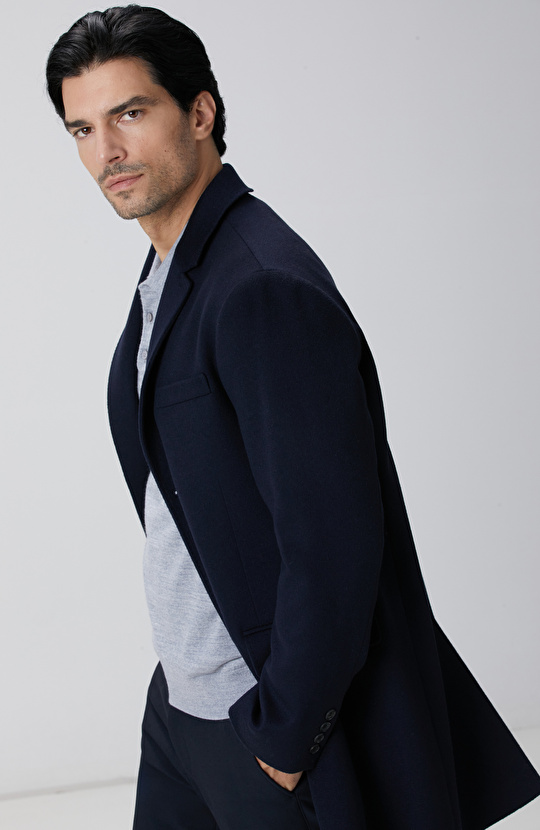 Limited Lacivert Kaşmir Palto
