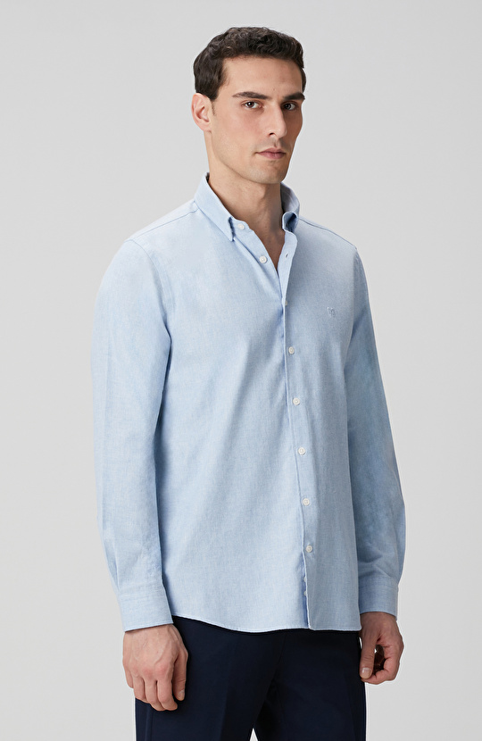 Açık Mavi Flanel Gömlek