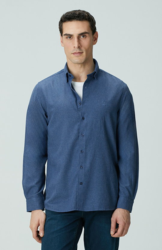 İndigo Flanel Cotton Gömlek
