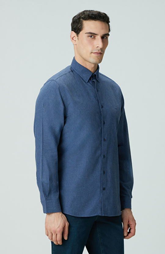 İndigo Flanel Cotton Gömlek