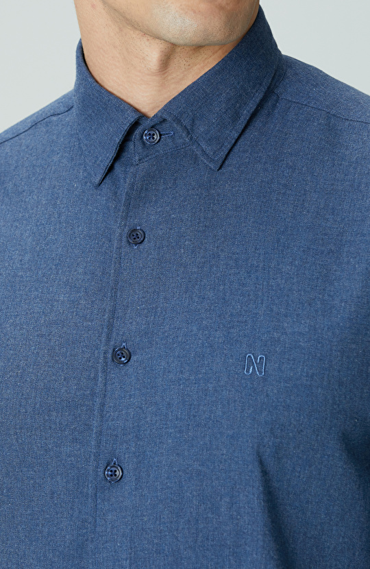 İndigo Flanel Cotton Gömlek