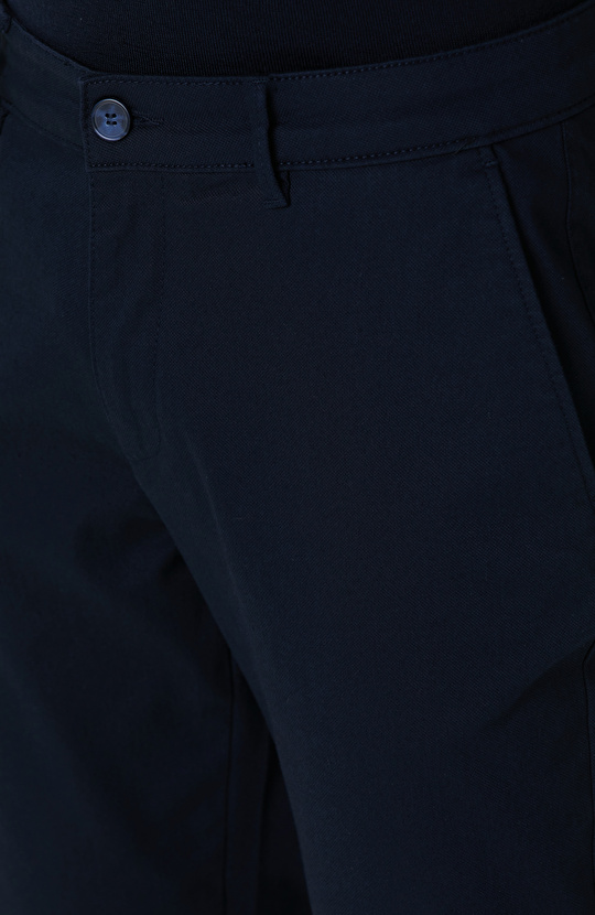 Lacivert Sepet Örgü Desenli Chino Pantolon