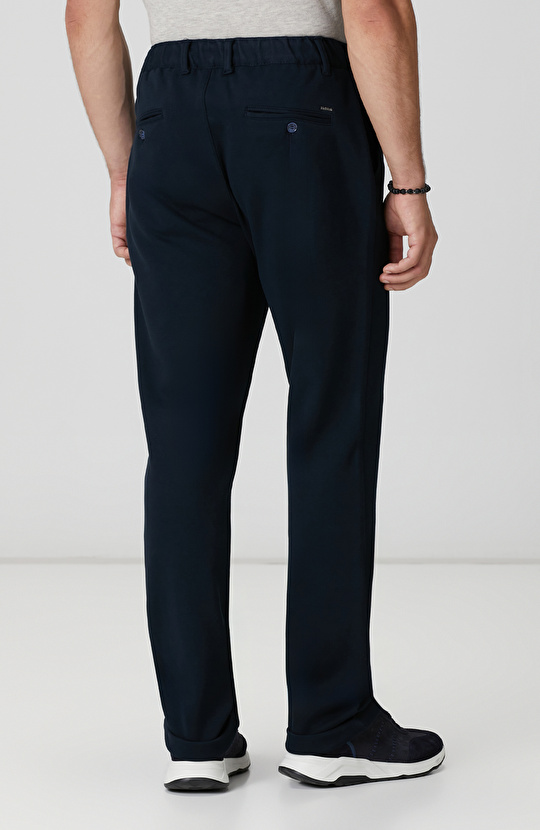 Lacivert Mikro Desenli Pantolon