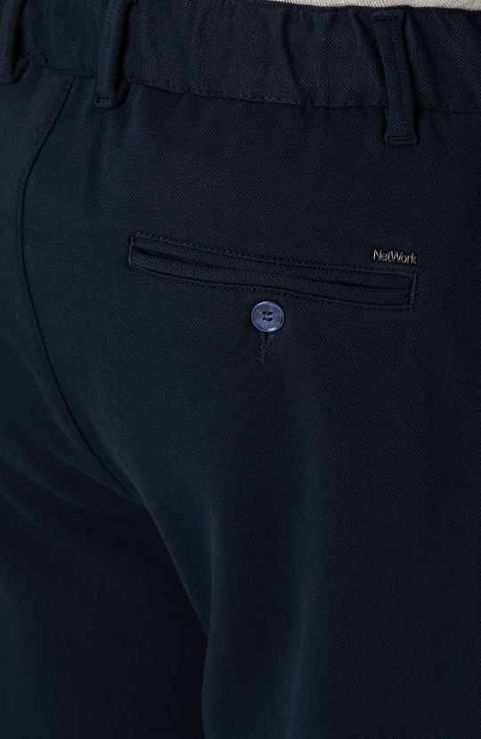 Lacivert Mikro Desenli Pantolon