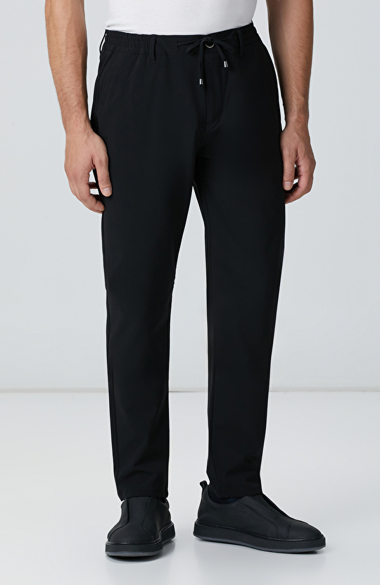 Siyah Dokuma Jogger Pantolon