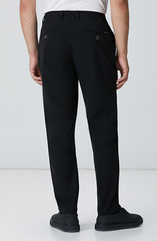 Siyah Dokuma Jogger Pantolon