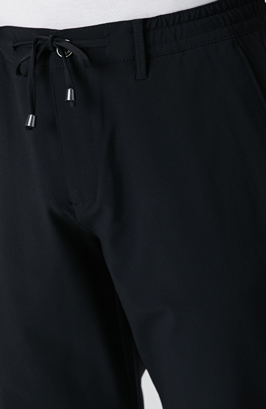 Siyah Dokuma Jogger Pantolon