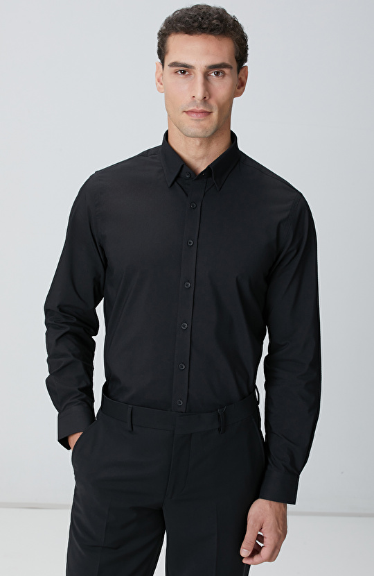 Siyah Petek Desen Gömlek