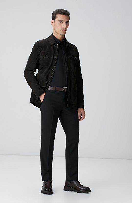 Siyah Petek Desen Gömlek