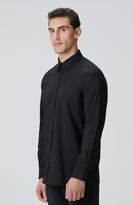 Siyah Petek Desen Gömlek